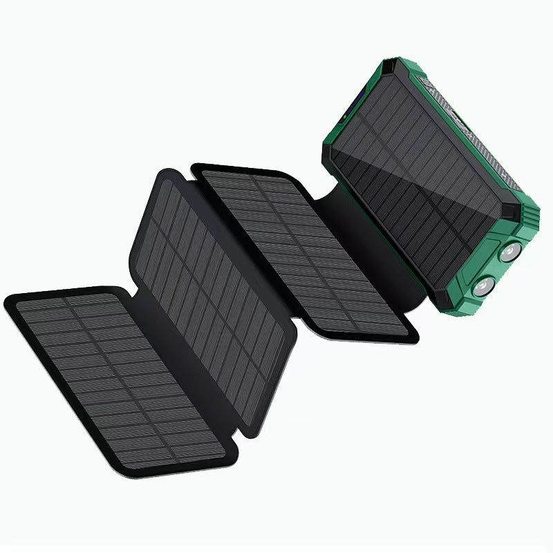 With Four-wire Large Solar Charging Unit Folding Wireless Charger Power Bank