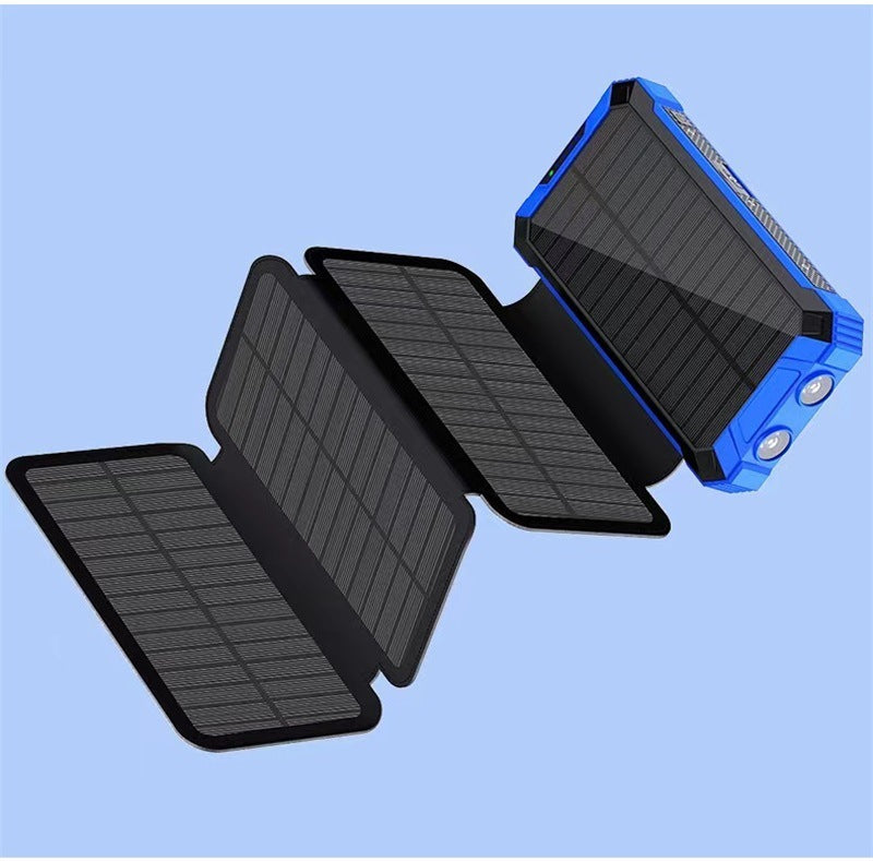 With Four-wire Large Solar Charging Unit Folding Wireless Charger Power Bank