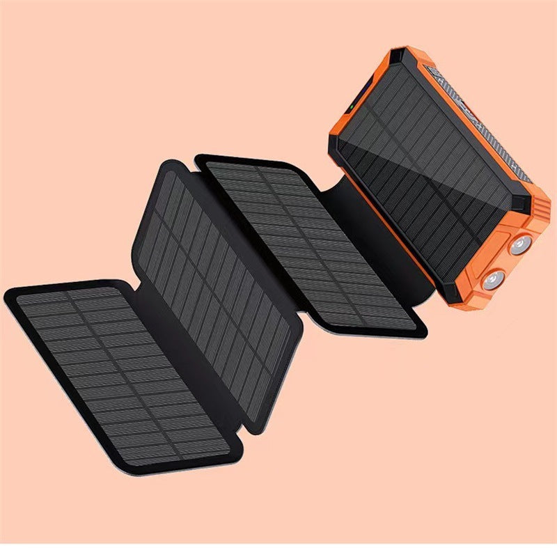 With Four-wire Large Solar Charging Unit Folding Wireless Charger Power Bank