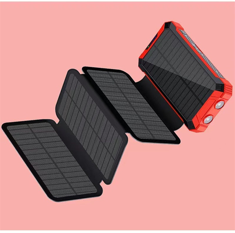 With Four-wire Large Solar Charging Unit Folding Wireless Charger Power Bank