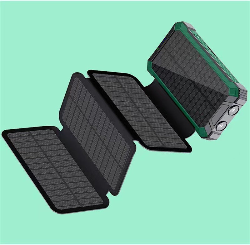 With Four-wire Large Solar Charging Unit Folding Wireless Charger Power Bank